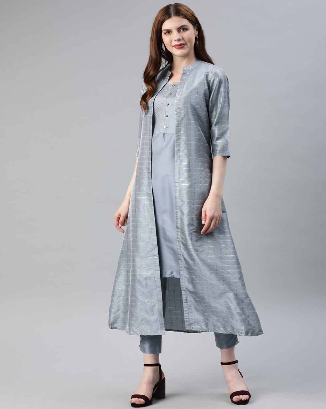 straight kurta with jacket