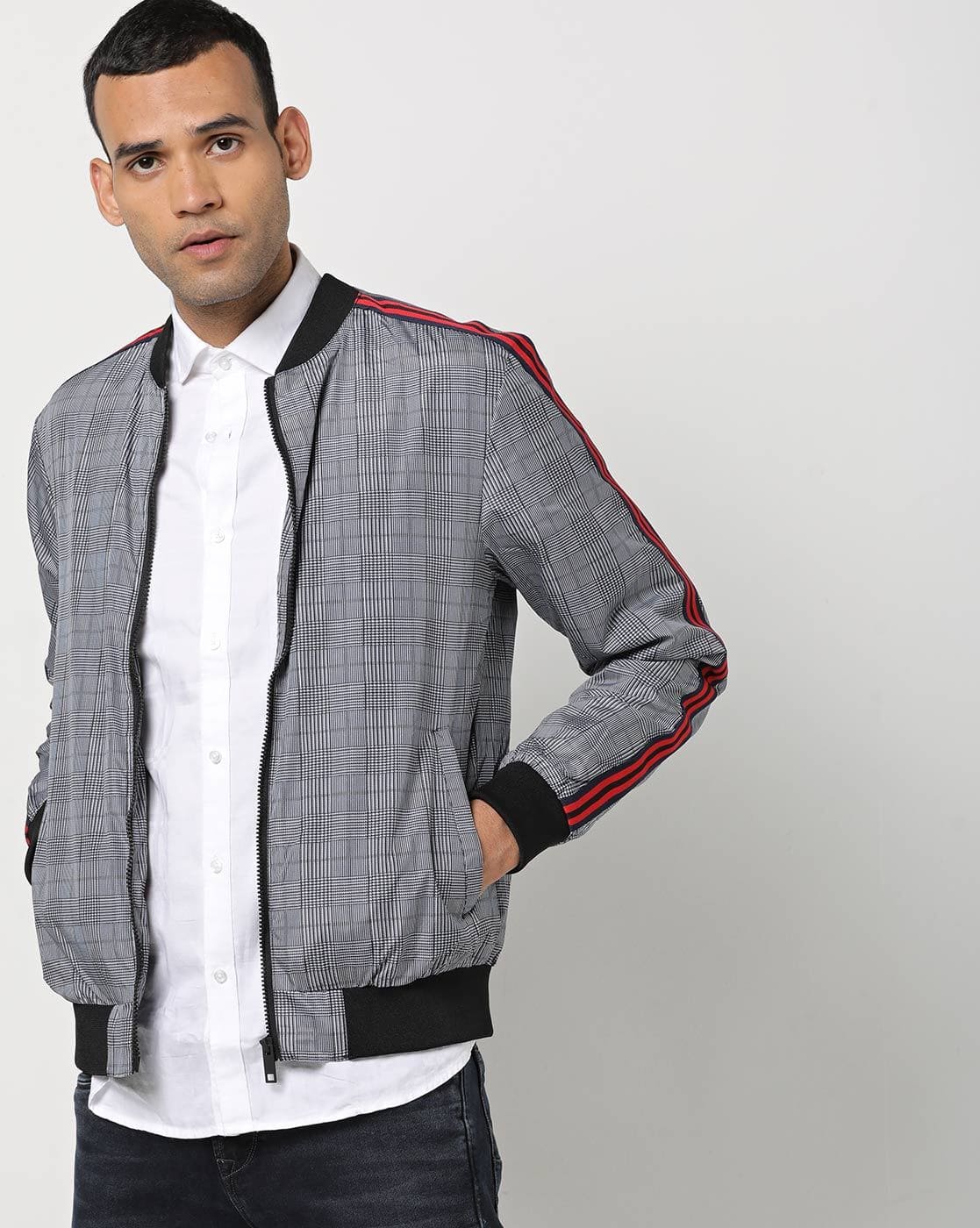 grey bomber jacket