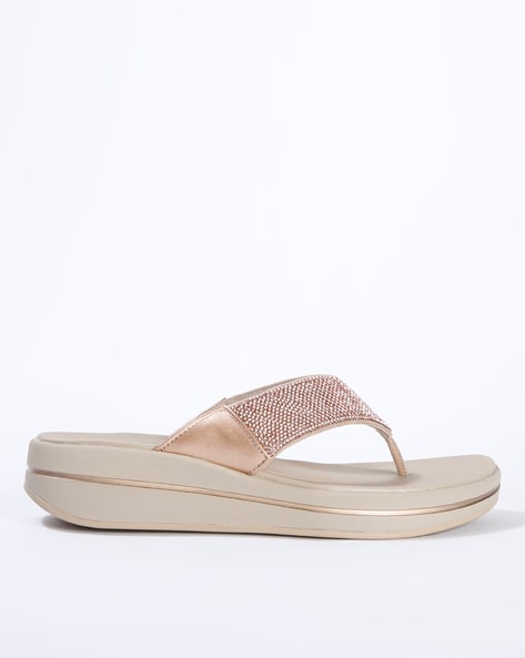 skechers rose gold flip flops