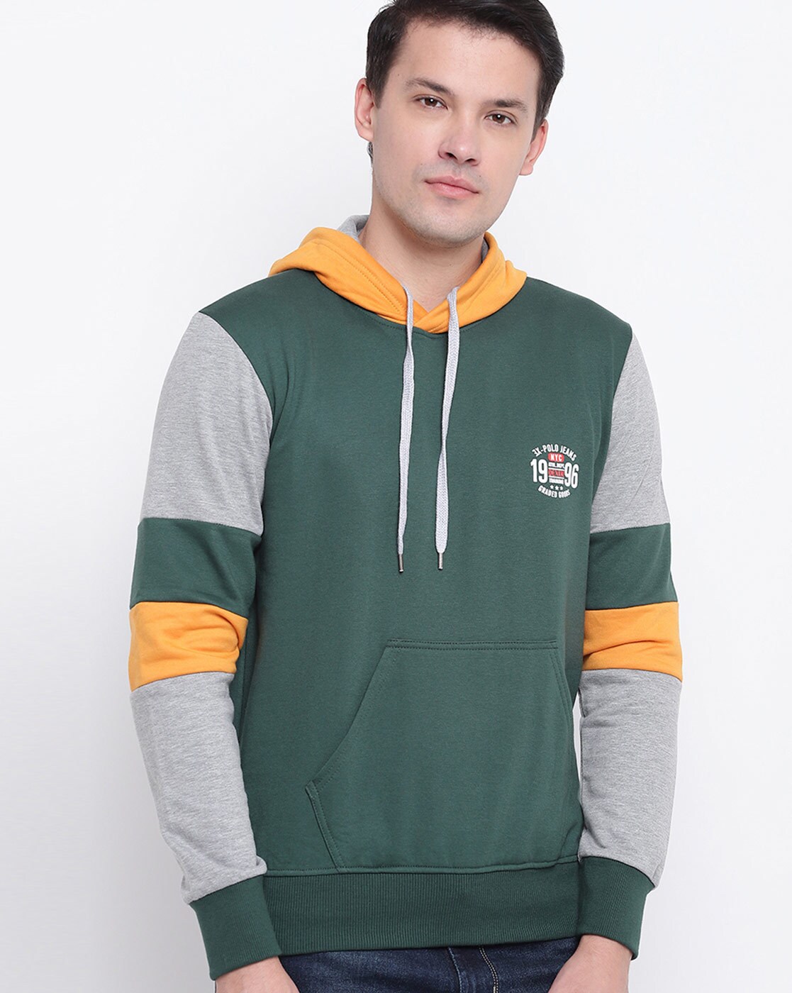 green colour hoodie