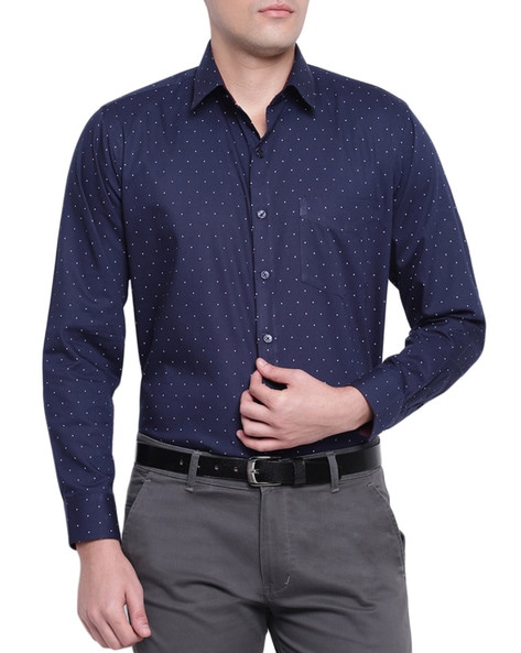 Buy Navy Blue Shirts for Men by HANCOCK ...