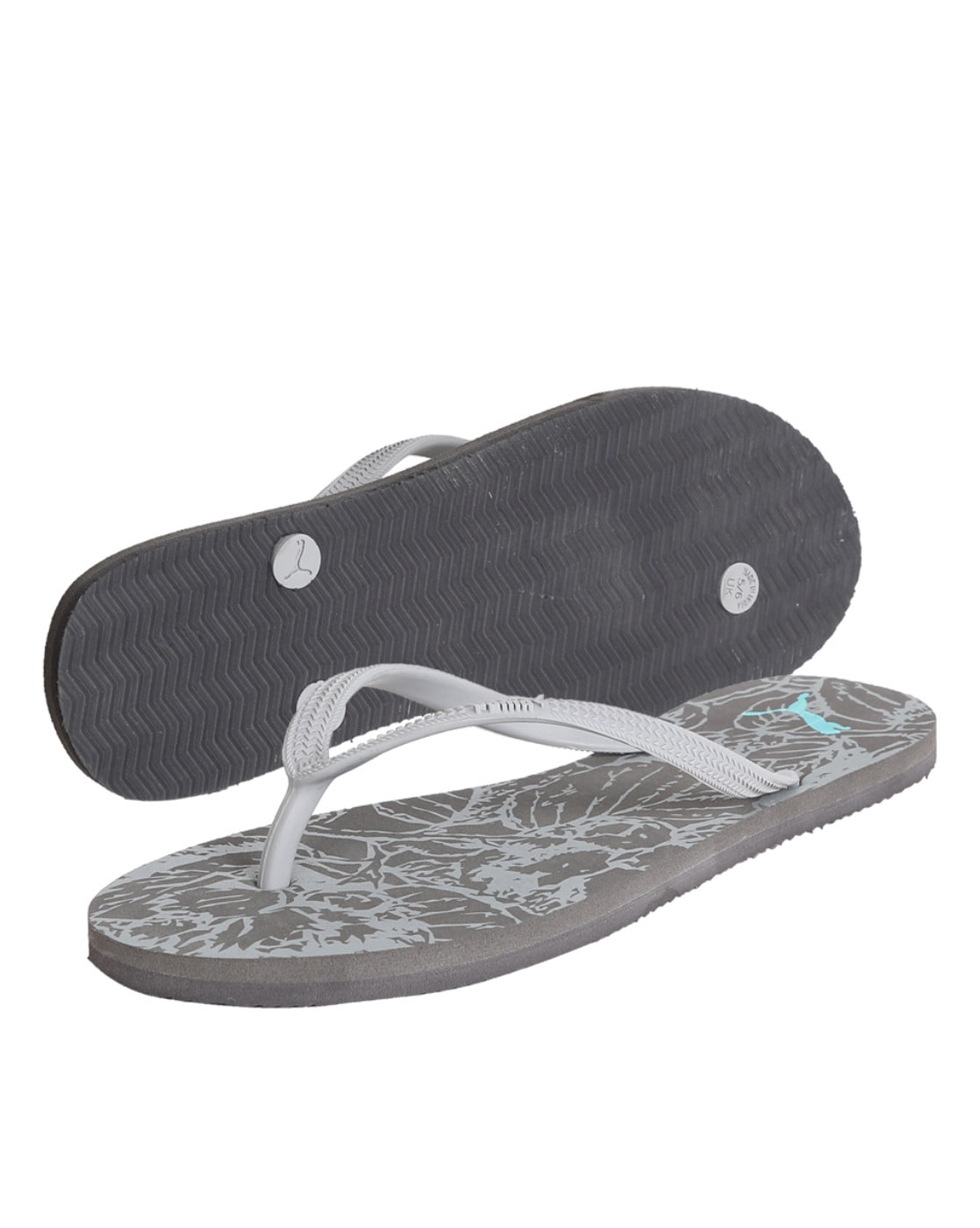 puma gray flip flops