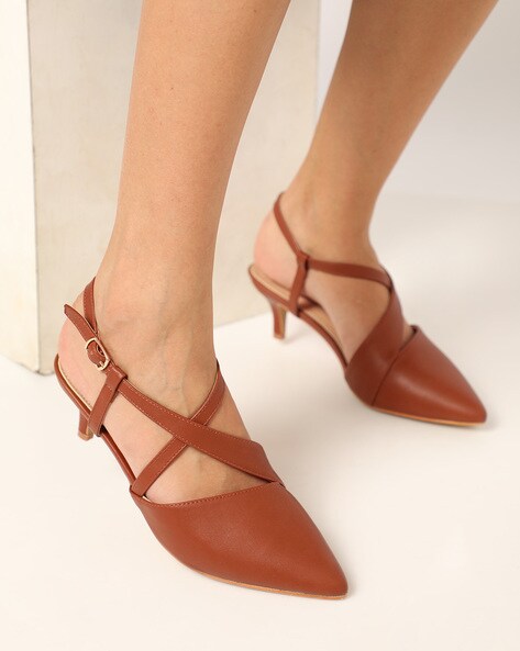 Pointy-Toe Heels with Buckle Closure