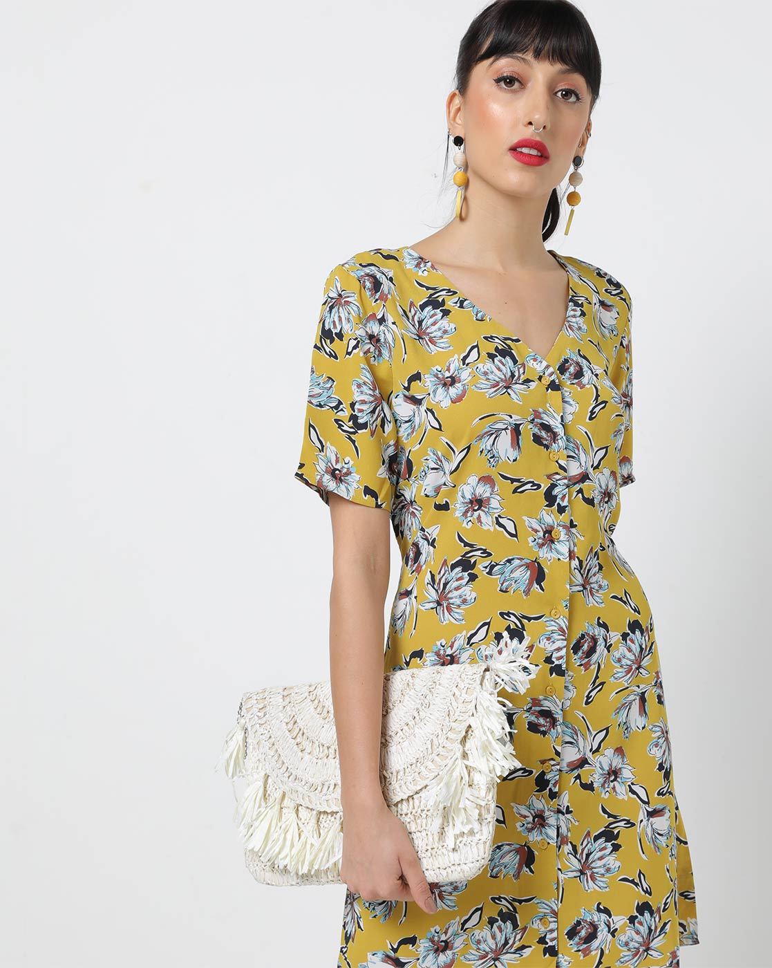 only yellow floral dress