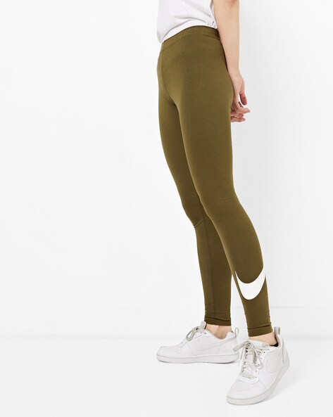 nike olive green tights