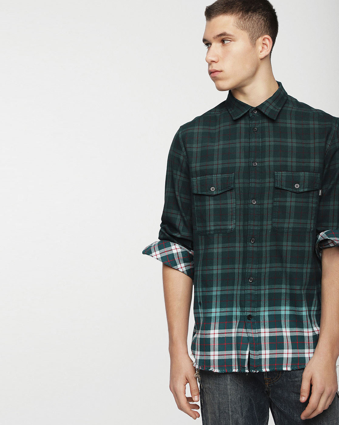 diesel check shirt