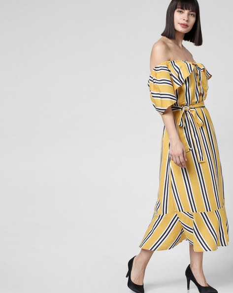 Vero moda mustard outlet dress