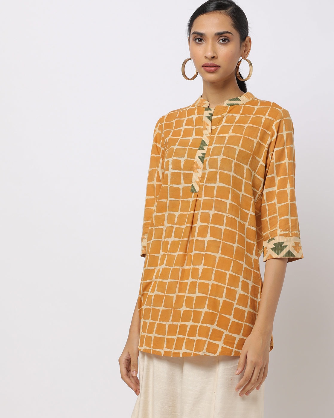 checked cotton kurtis