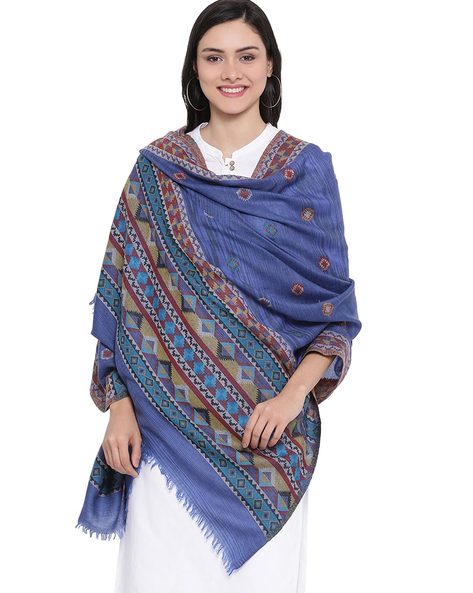 Printed Shawl with Frayed Hem Price in India
