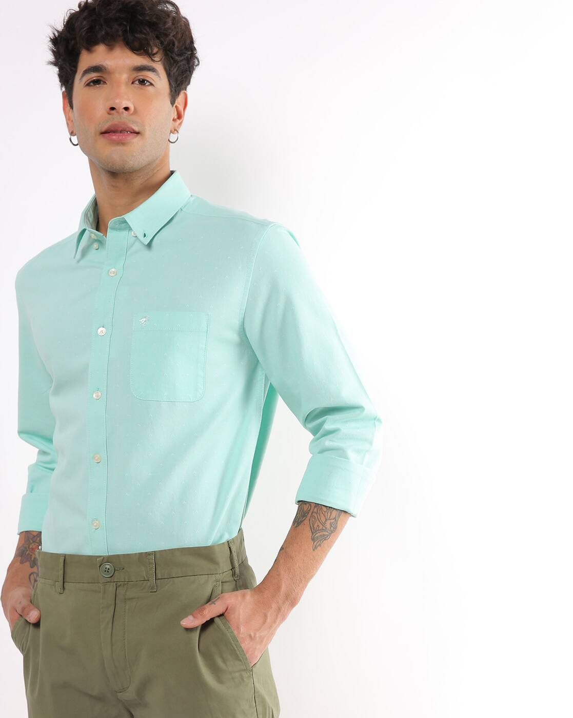 Buy Green Shirts for Men by NETPLAY 