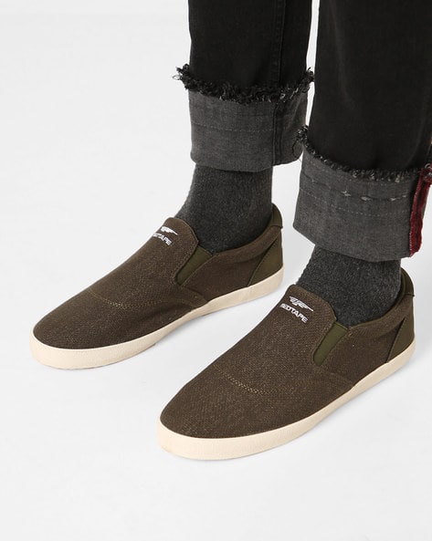 Textured Canvas Slip-On Casual Shoes