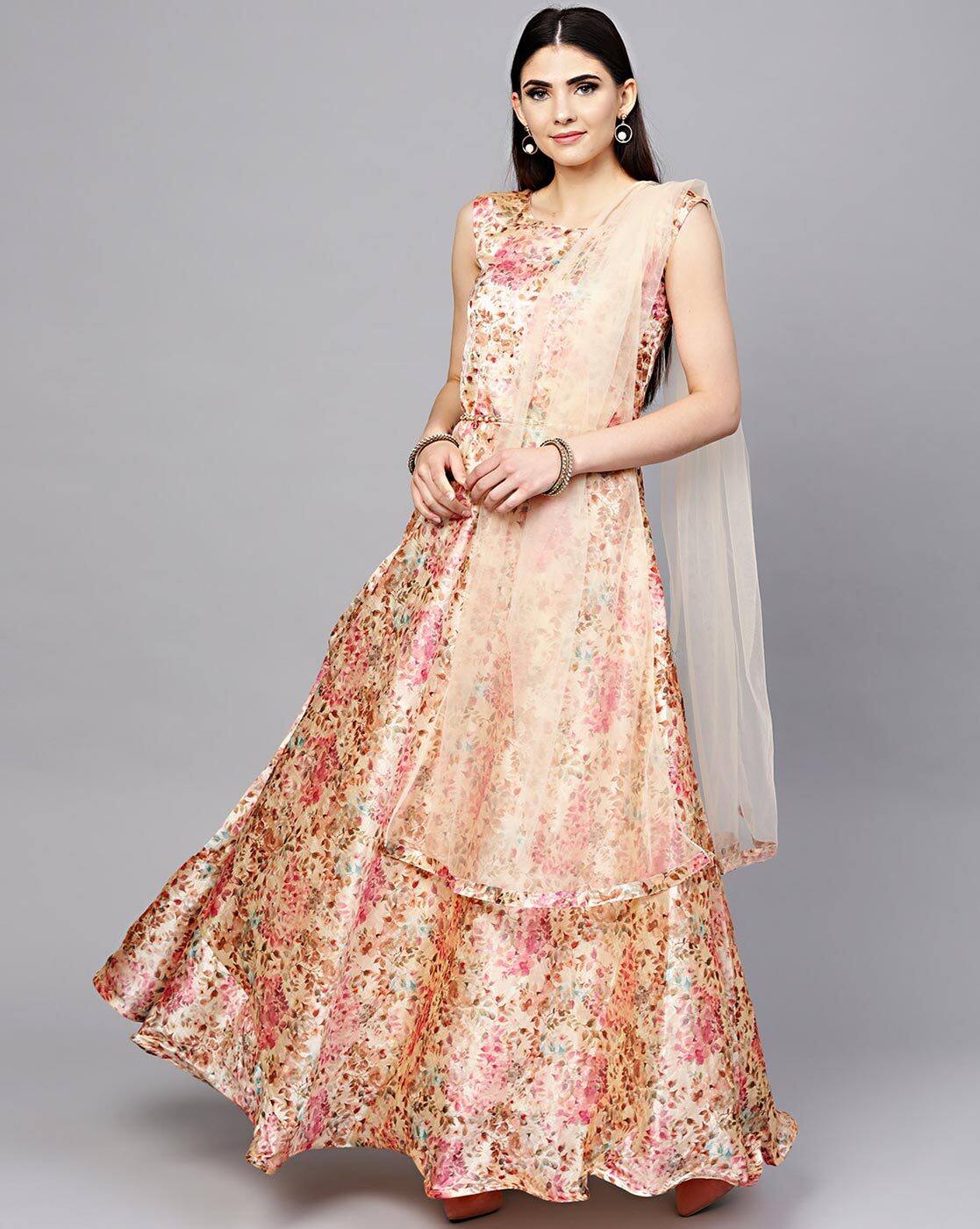 myntra peach dress
