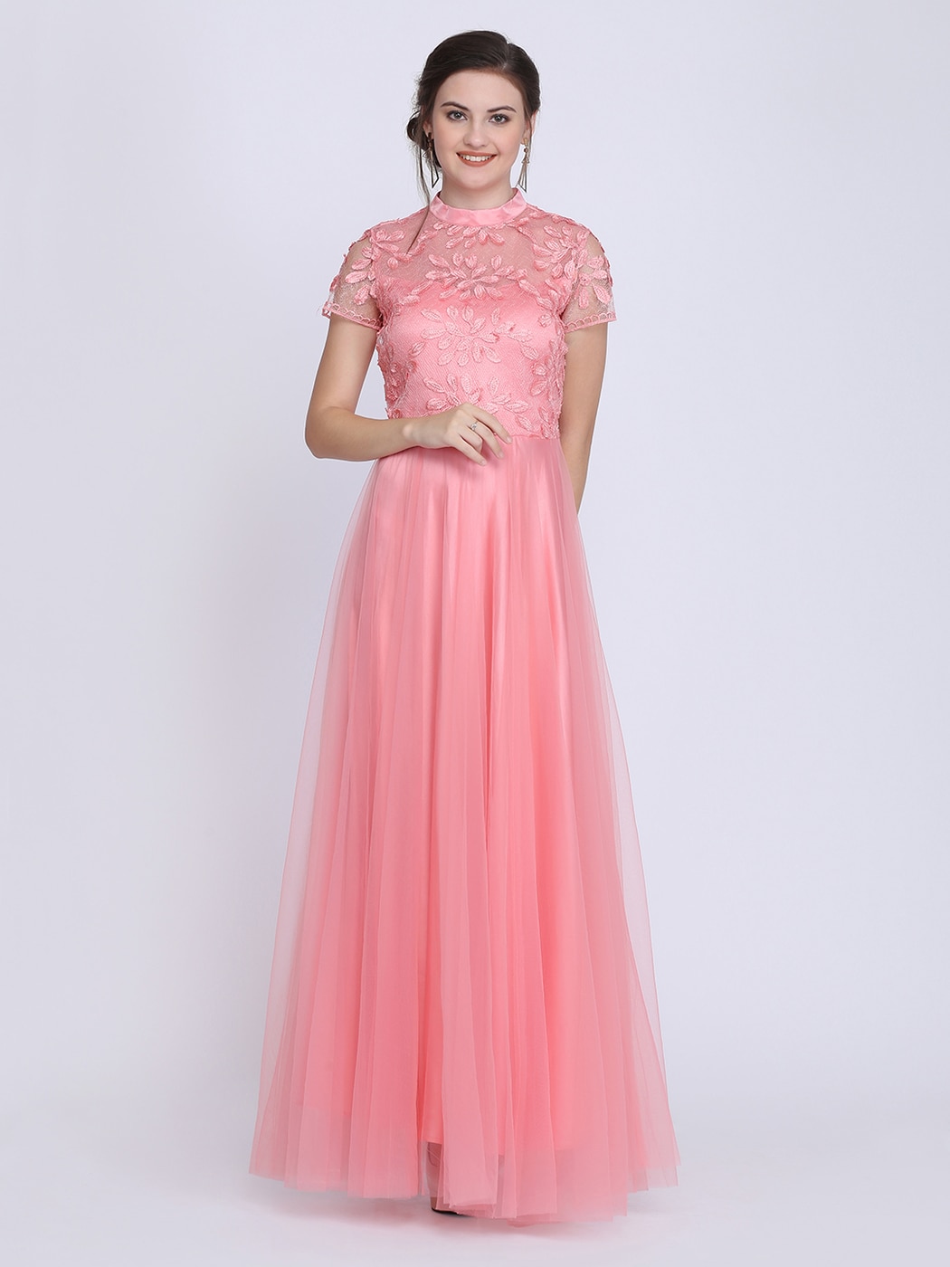 gaun dress pink