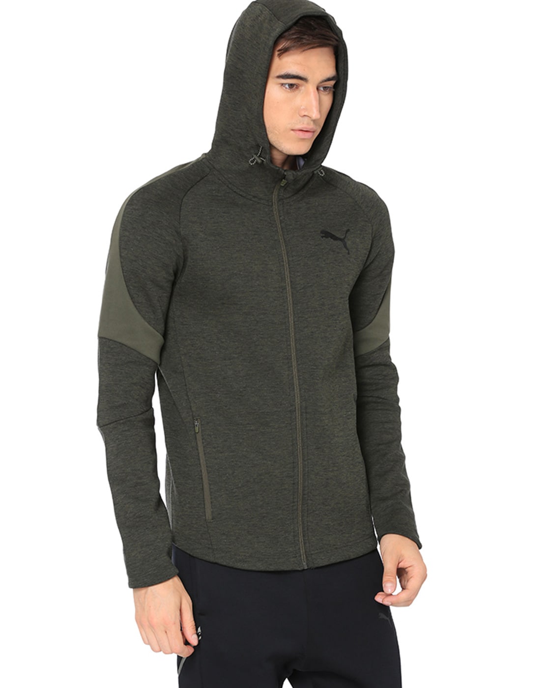 dark green puma hoodie