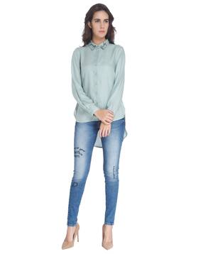 Vero Moda Vmprettylucky l/s s, aqua, l