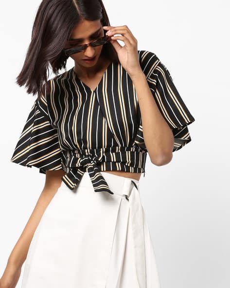 Ajio black tops Clearance