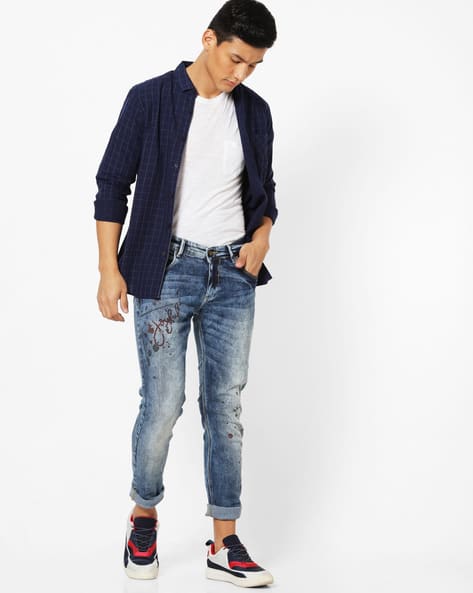 Skinny Fit Washed Jeans (Image - 3)