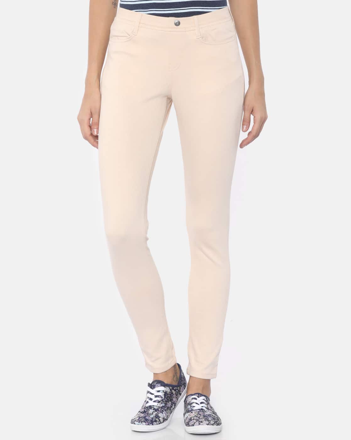 Beige color jeggings Clearance
