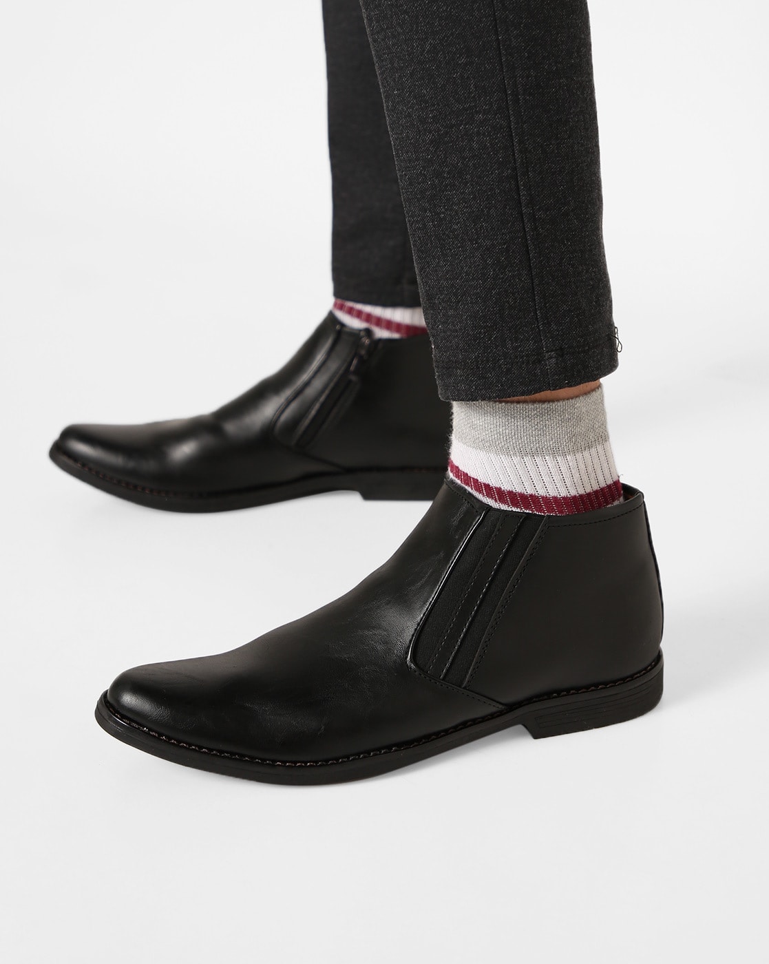black formal boots for men