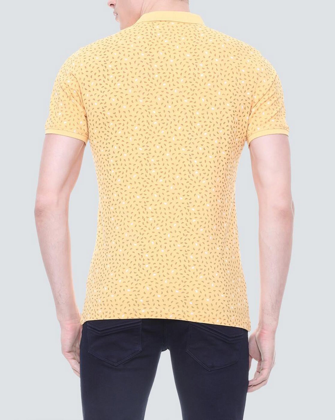 LOUIS PHILIPPE Printed Men Polo Neck Yellow T-Shirt - Buy LOUIS PHILIPPE  Printed Men Polo Neck Yellow T-Shirt Online at Best Prices in India