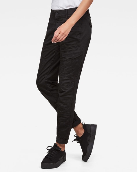 black skinny cargo pants womens