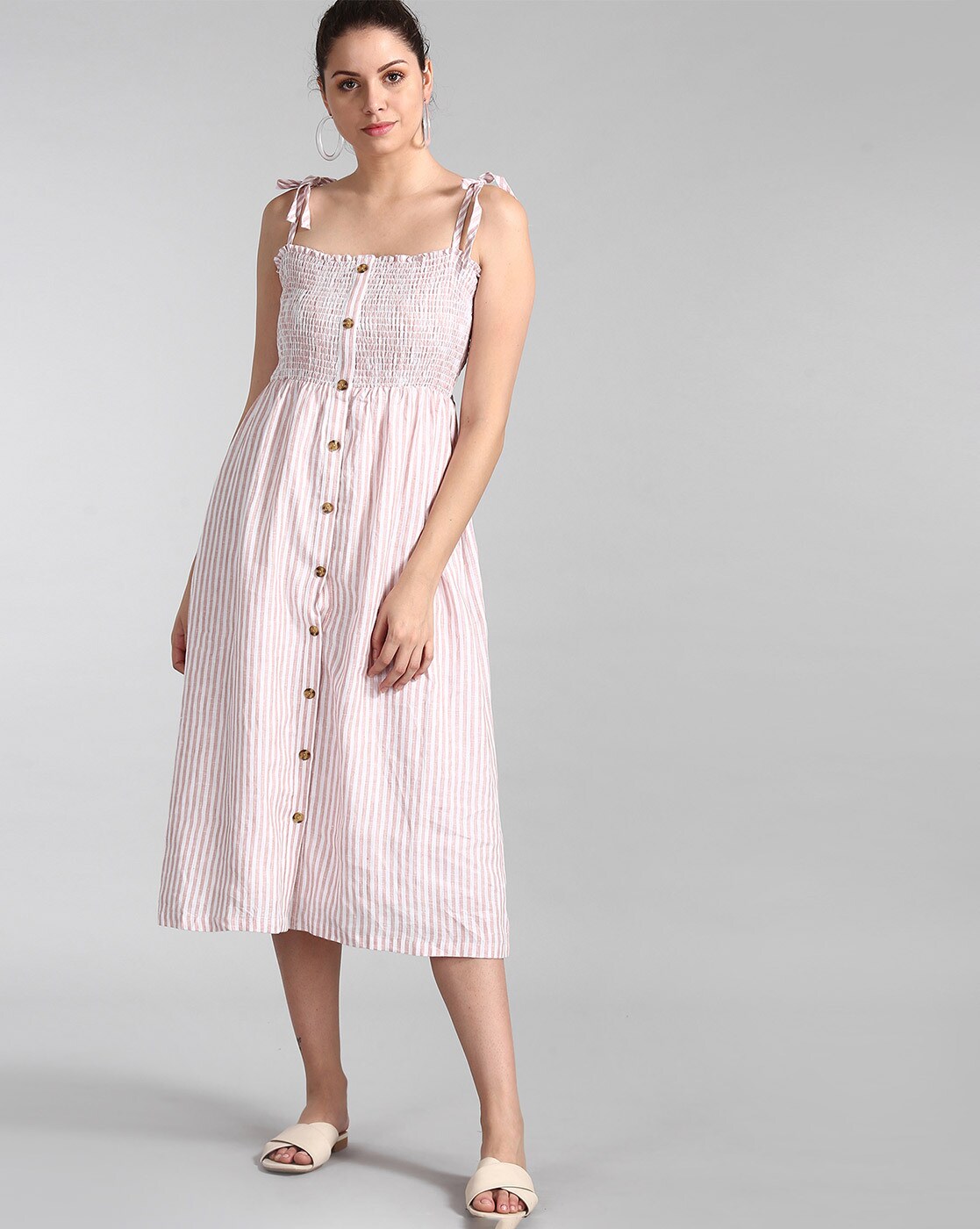pink smock dress womens