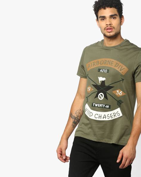 Buy Olive Green Tshirts For Men By Ajio Online Ajio Com