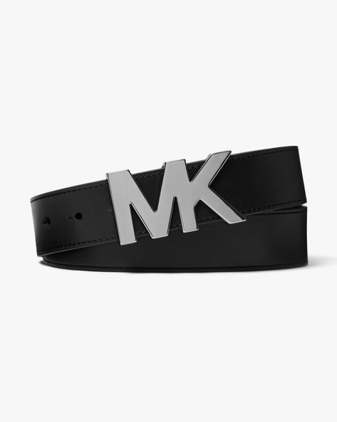 Buy Michael Kors Genuine Leather Belt with Metal Logo | Black Color Men |  AJIO LUXE