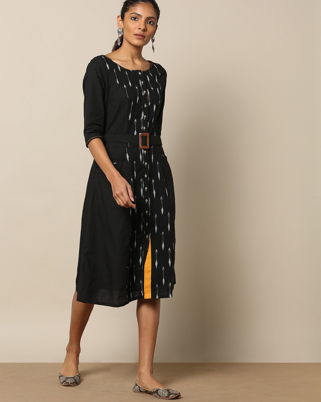 boat neck cotton dress