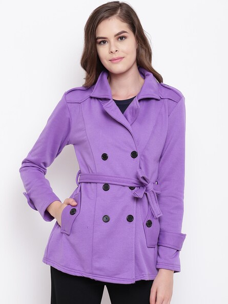 purple pea coat womens