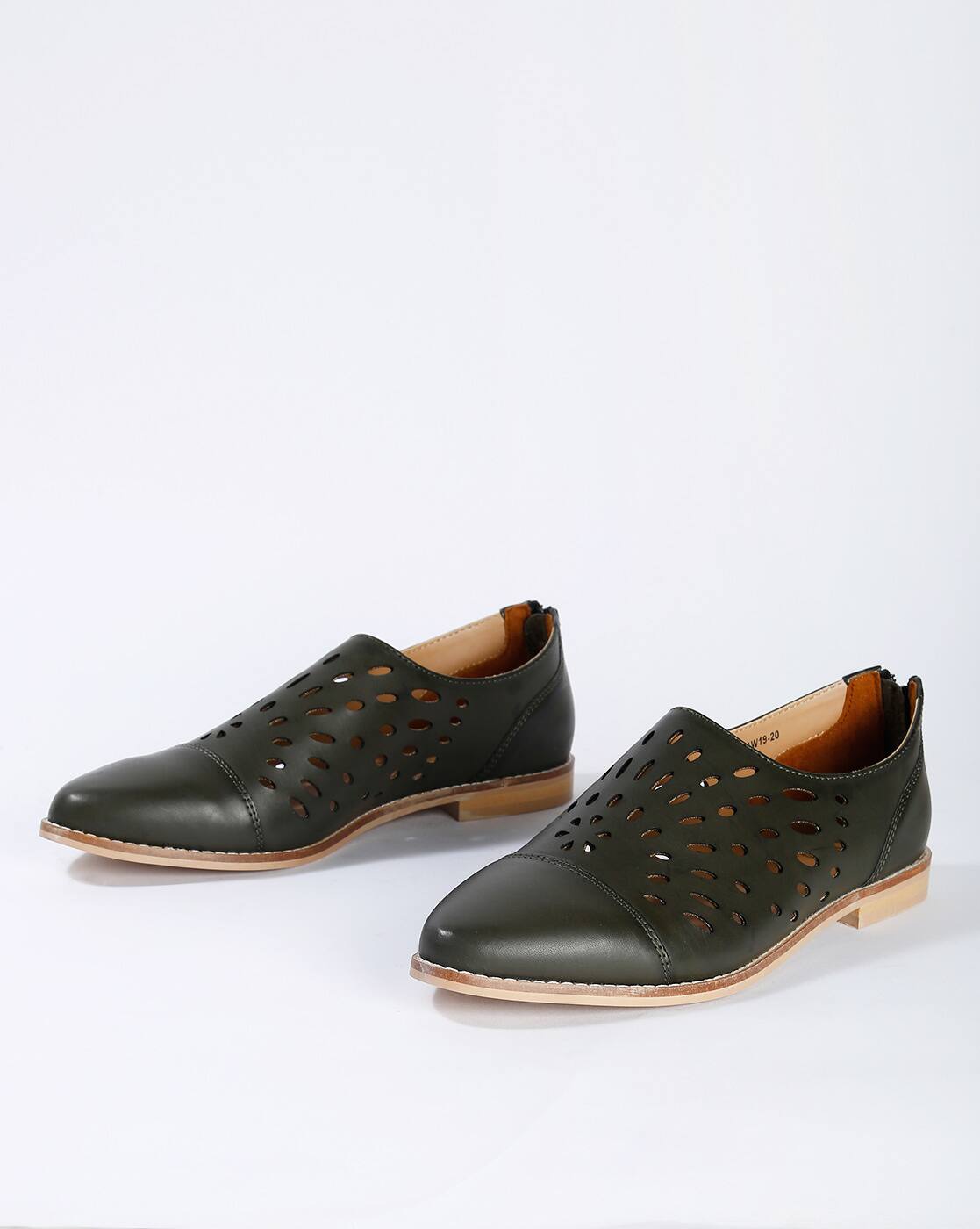 green flat shoes