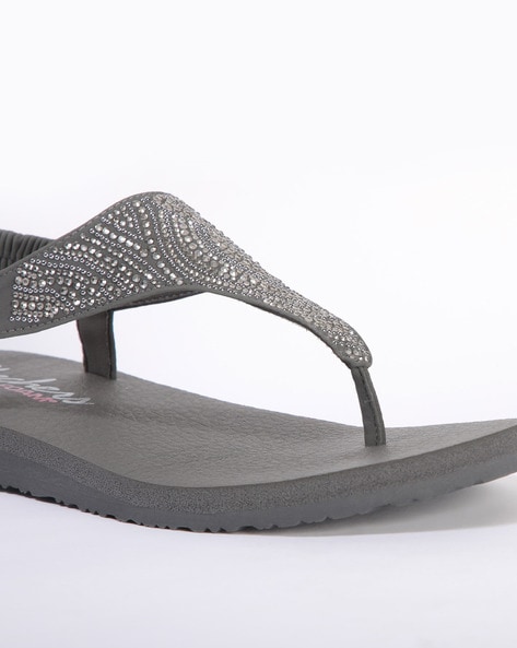 Buy Charcoal Grey Flat Sandals for Women by Skechers Online Ajio