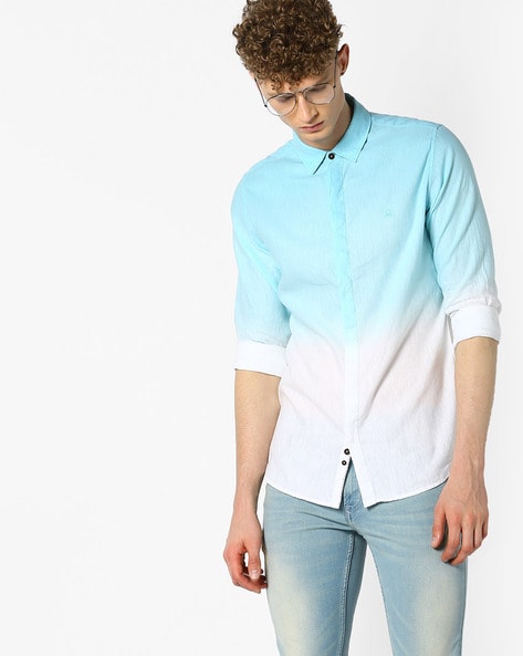 Buy Sky Blue & White Shirts for Men by UNITED COLORS OF BENETTON