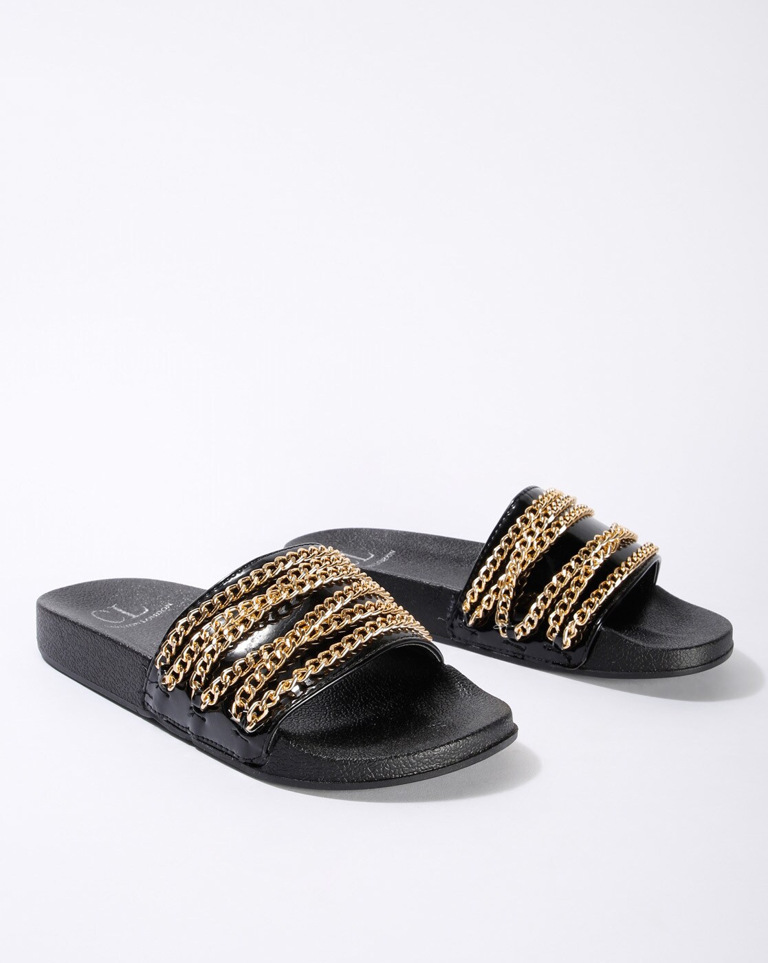 Flat Flip Flop Slide Sandals W/ Chain (Multiple Colors) | Freckled Poppy  Boutique