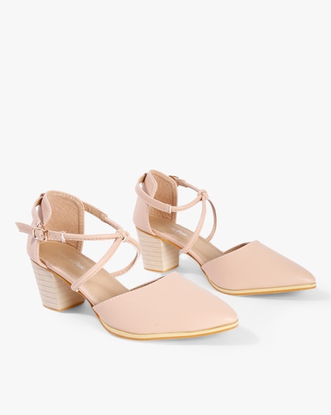 nude shoes with ankle strap