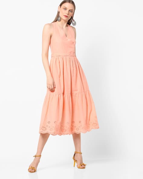 Buy AJIO Sleeveless Fit & Flare Dress ... Online | Ajio.com