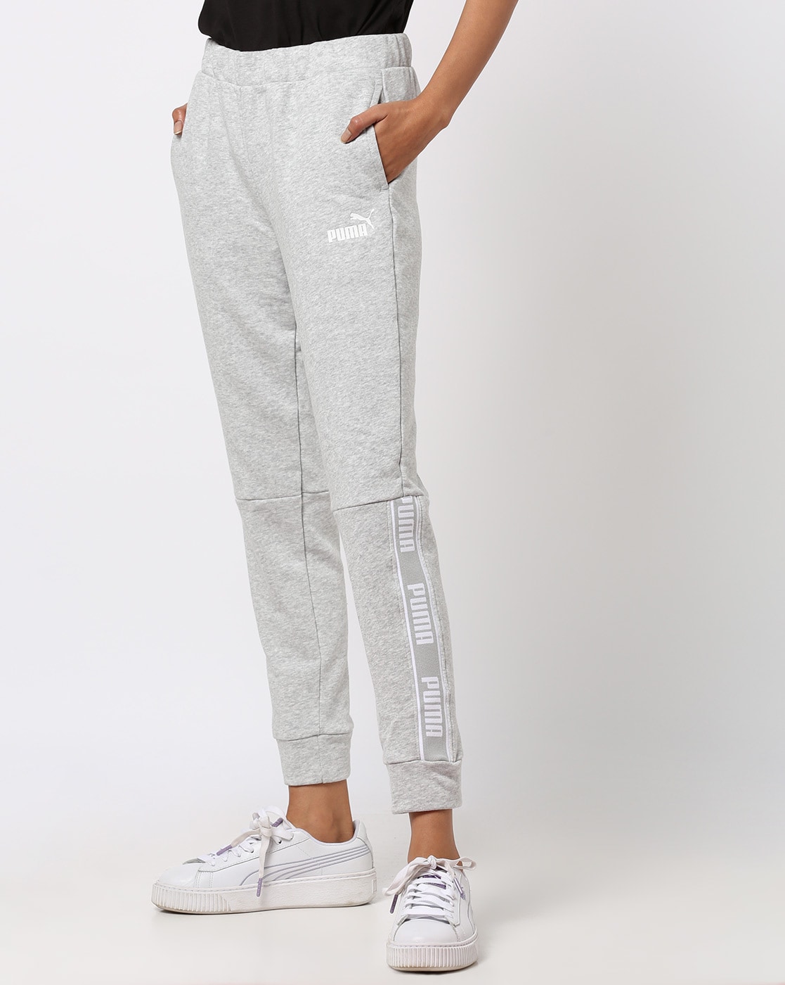 puma grey joggers womens