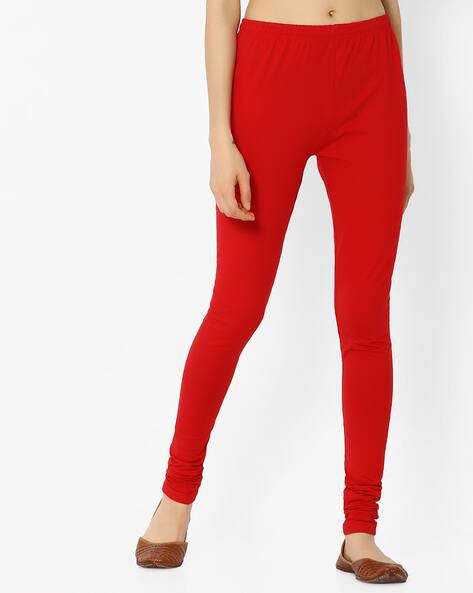 plain red leggings