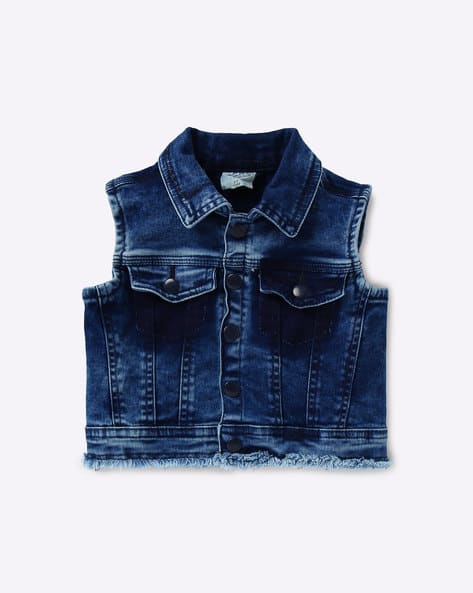 Shrugs Denim Sleeveless Jackets For Womens Online Sleeveless Denim