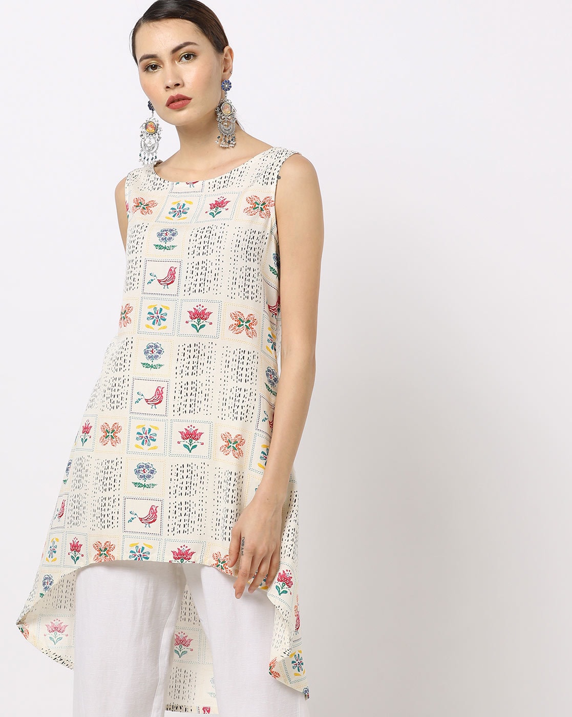 Buy Floral Print Straight Kurta with HighLow Hem Online at Best Prices in  India  JioMart