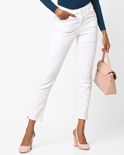 womens white lee jeans