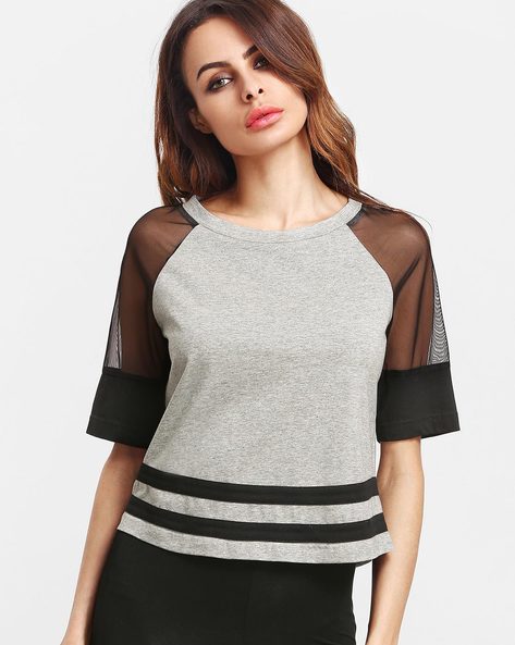 Heathered Top with Raglan Sleeves