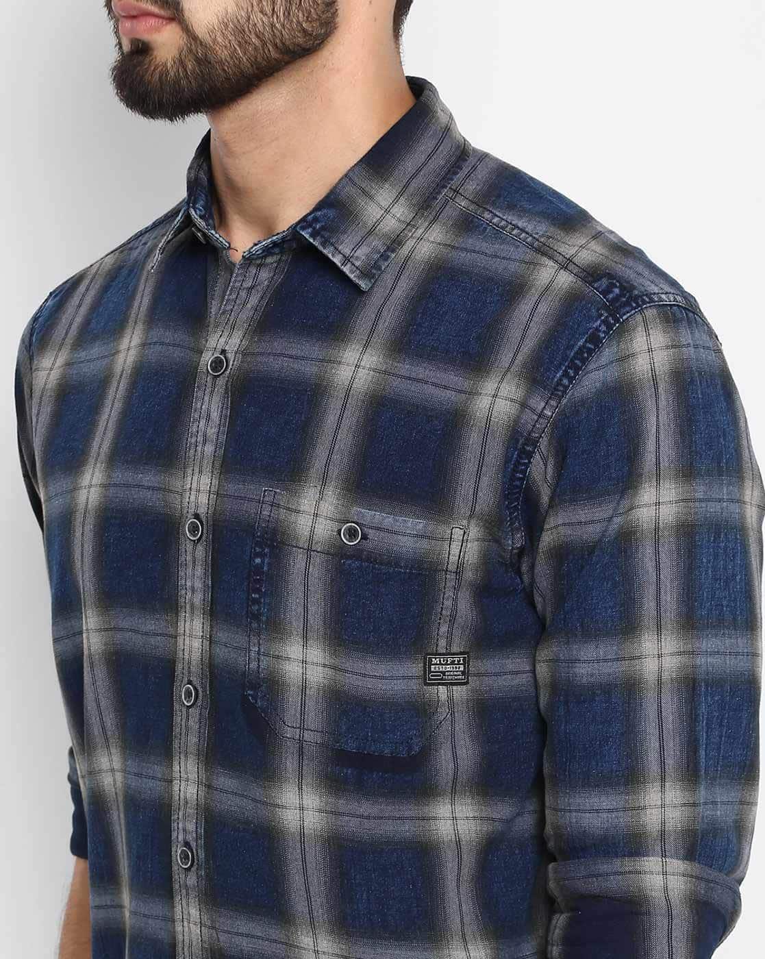 Buy Blue Shirts for Men by MUFTI Online 