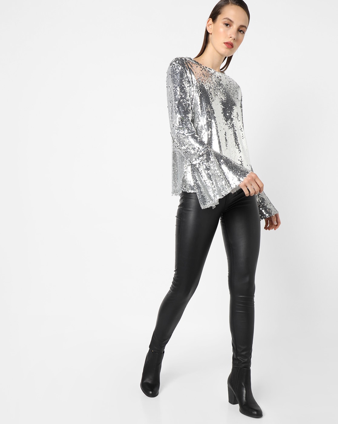 Buy Nelly Silver Pu Pants - Silver | Nelly.com