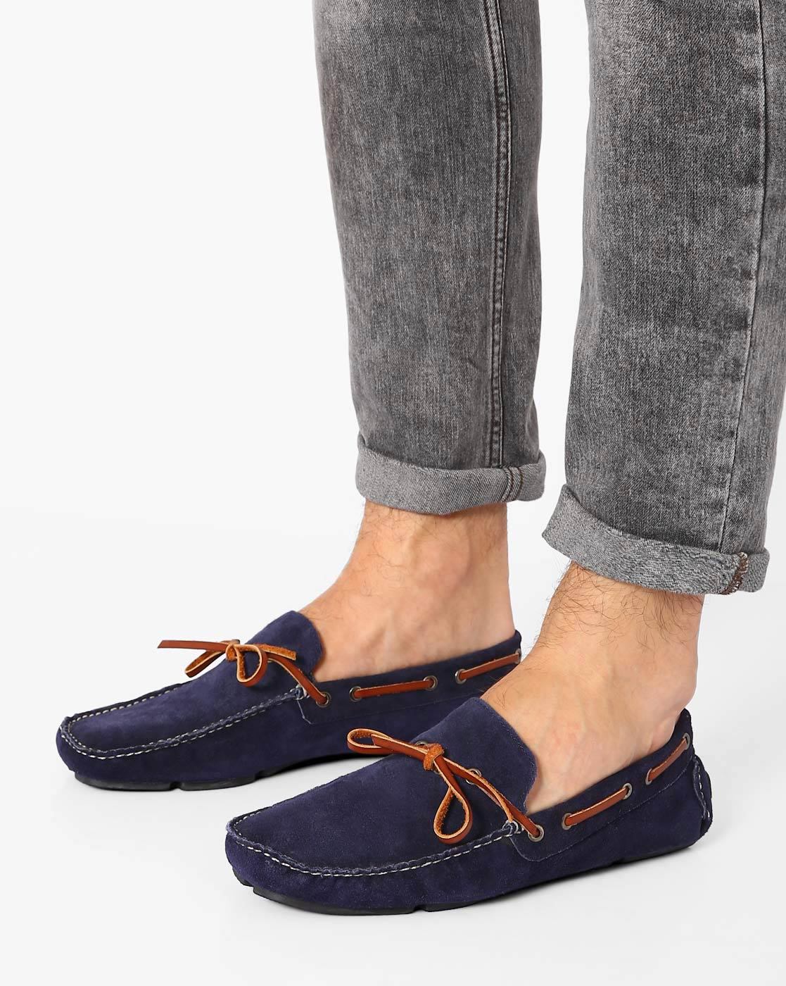 Unlined Capri Suede Loafer - Navy