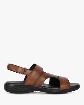 Burnished Casual Sandals with Velcro Closure
