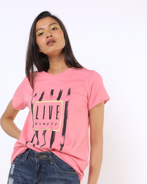Graphic Print Slim Fit Round-Neck T-shirt