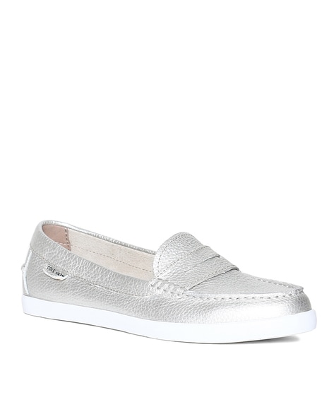 Women's Lux Pinch Penny Loafer in Silver