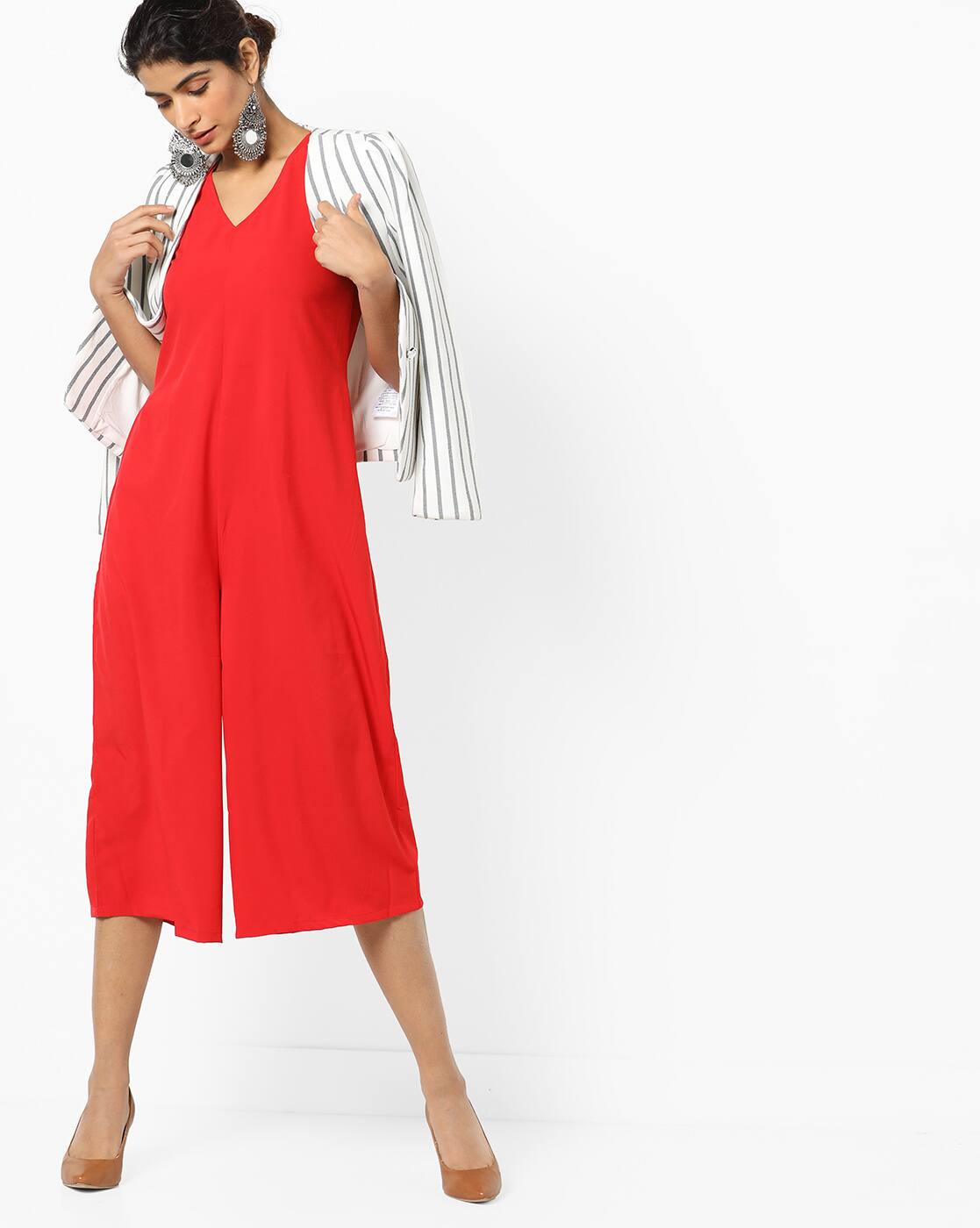 sleeveless cropped jumpsuit