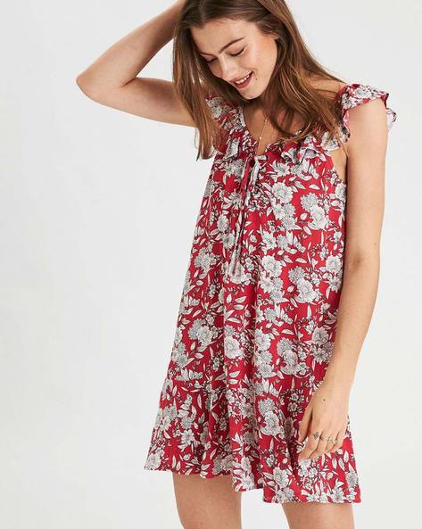 American eagle sale red floral dress